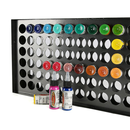 78-Hole Iron Wall-Mounted Tattoo Pigment Bottle Holder Display Stand